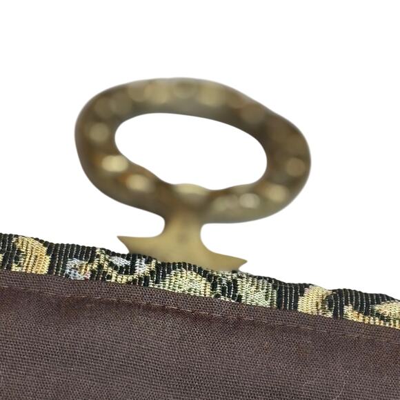 Vintage Floral Tapestry Bell Pull 54" Wall Hanging Brass Hardware Victorian Era - Picture 14 of 16